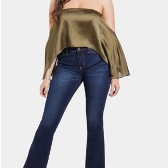 NWT Guess off Shoulder Julee Crop Top Size XL - Picture 2 of 5